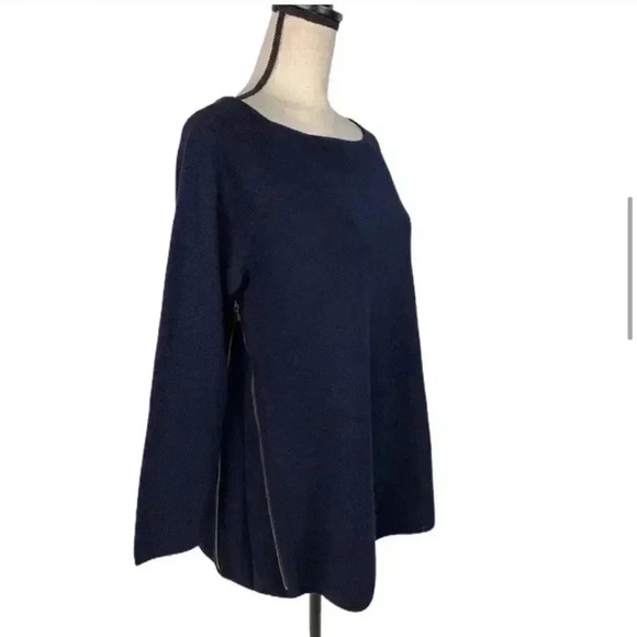 Tory Burch Rylie Side Zip Merino Wool Sweater - Picture 3 of 8